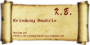Krivácsy Beatrix névjegykártya