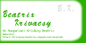 beatrix krivacsy business card