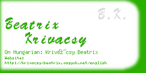 beatrix krivacsy business card